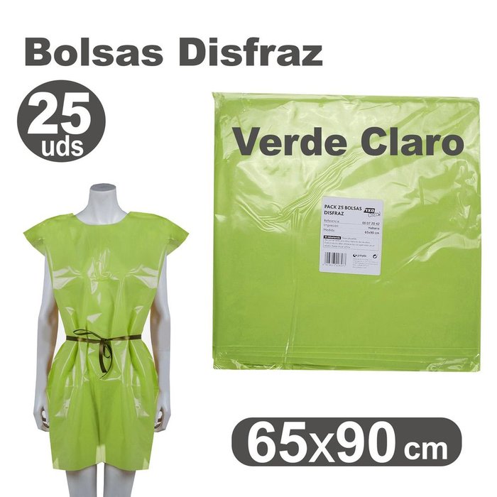Bolsa Disfraz 65x90 25 Unidades Verde Claro GRAFOPLAS