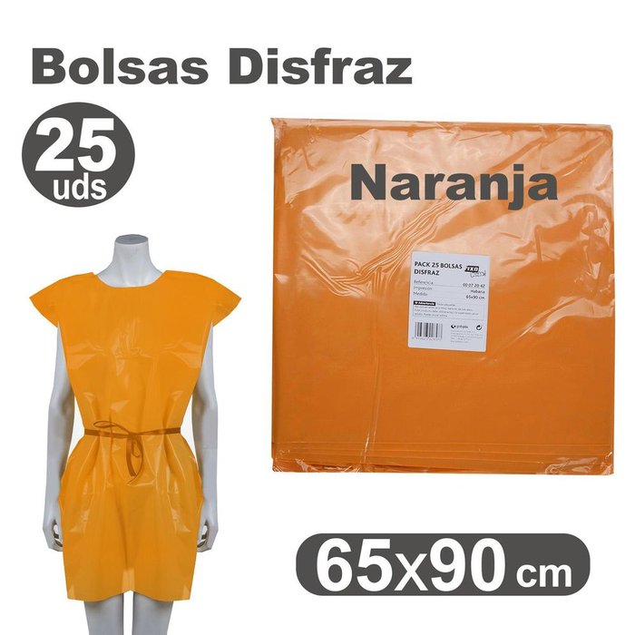 Bolsa disfraz 65x90 cm 25 unidades Naranja GRAFOPLAS