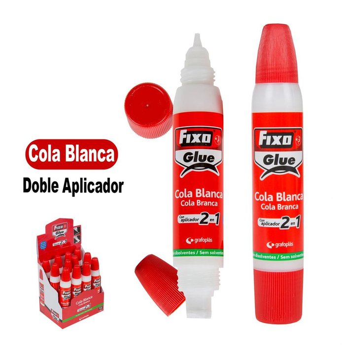COLA BLANCA 35G FIXO CON APLICADOR DOBLE | 12 UNIDADES | (GRAFOPLAS) Imagen principal del producto