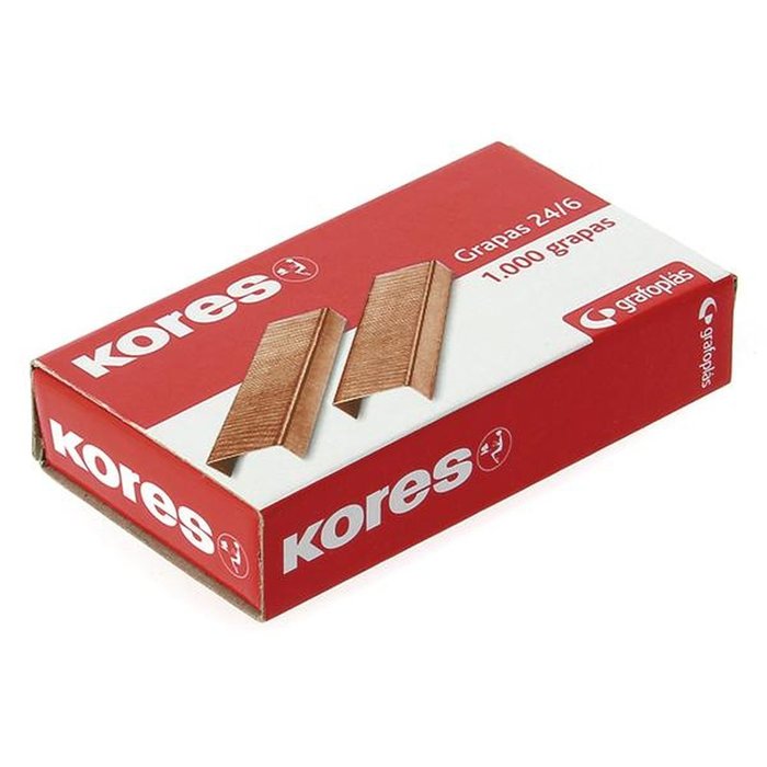 GRAPAS KORES COBREADAS 24/6 1000 UNIDADES | 10 UNIDADES | (KORES) Imagen principal del producto