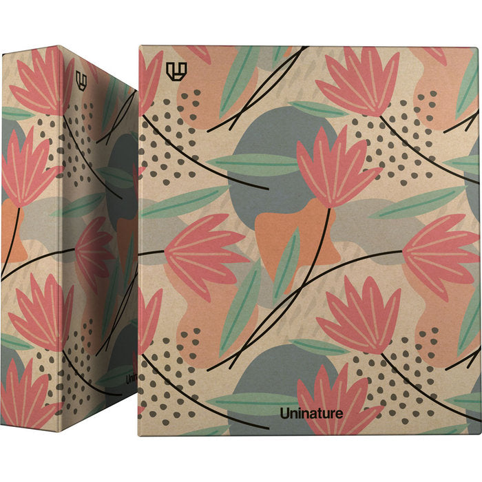 CARPETA A4 FORRADA 4 ANILLAS 40MM UNINATURE FLORES | 1 UNIDADES | (GRAFOPLAS DISEÑO)