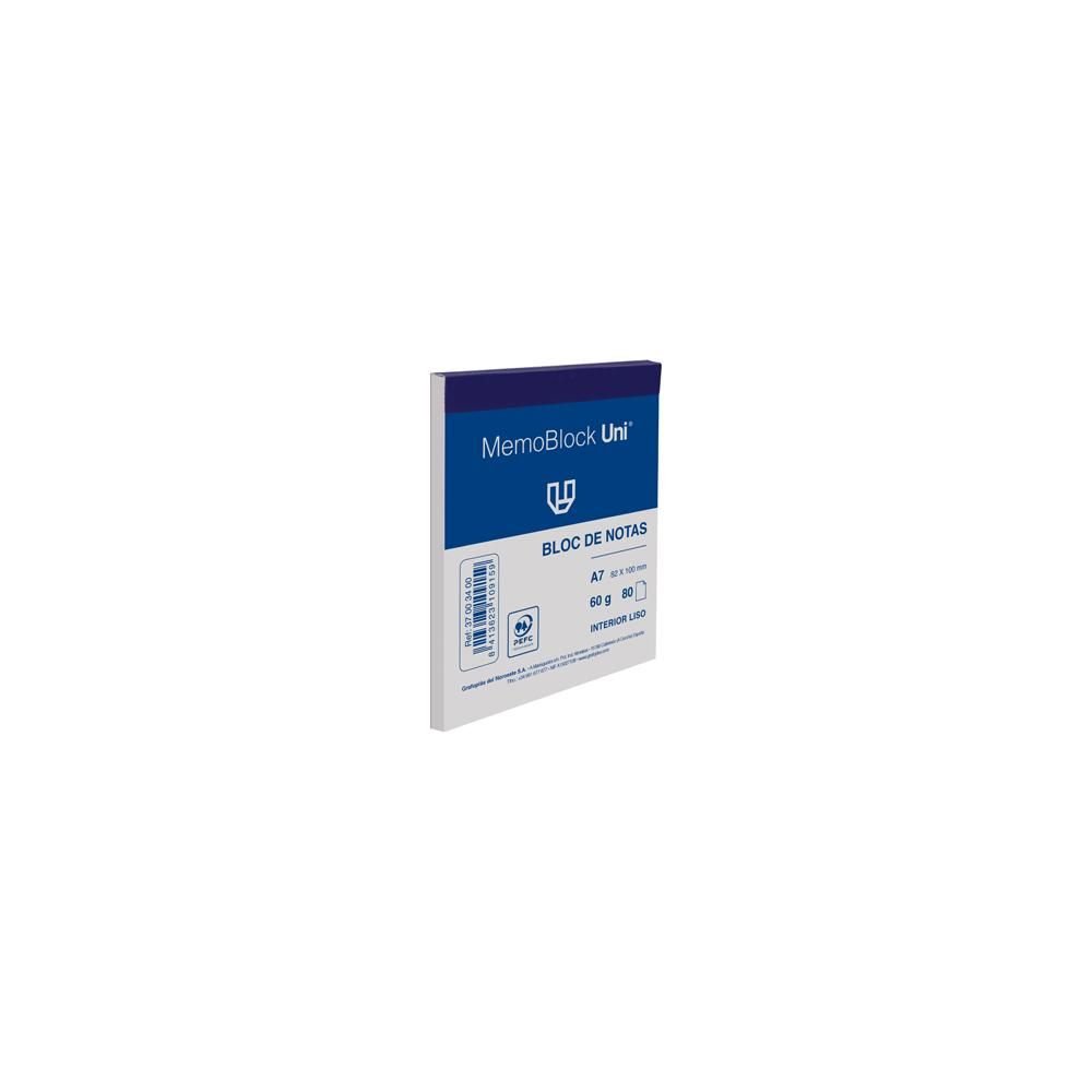 Bloc Notas A7 80 Hojas 60 g Liso Memoblock Unipapel Imagen principal del producto