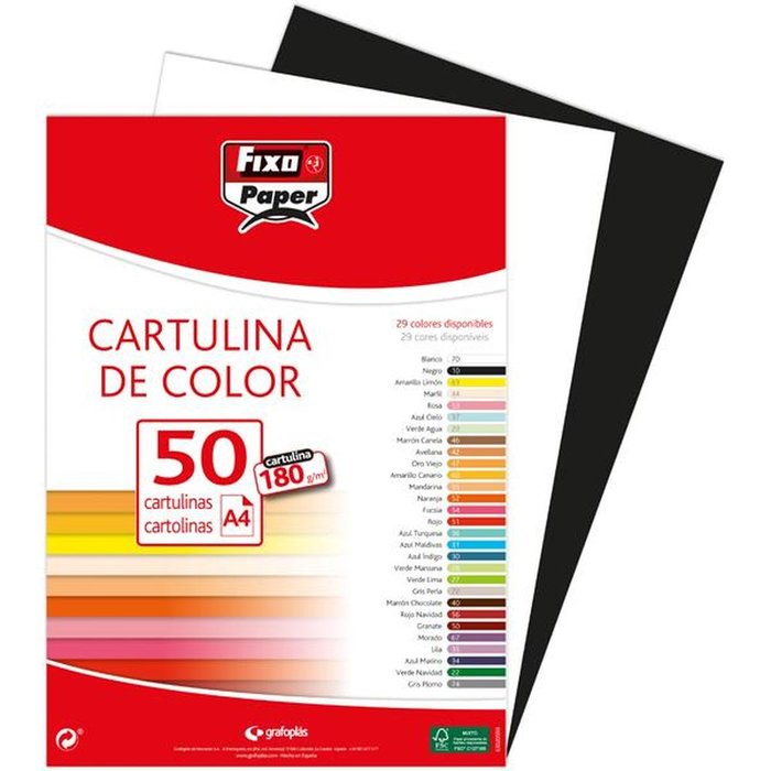 Paquete 100 Cartulina 180 g A4 Blanco FSC Fixo GRAFOPLAS Imagen principal del producto