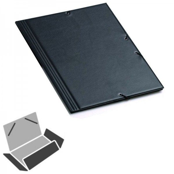 CARPETA FOLIO GOMAS SOLAPA PLASTICO NEGRO | 1 UNIDADES | (GRAFOPLAS) Imagen principal del producto