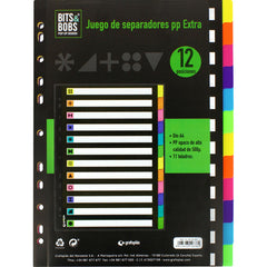 JUEGO SEPARADORES A4 12 POSICIONES BITS&BOBS FLUOR | 1 UNIDADES | (GRAFOPLAS DISEÑO)