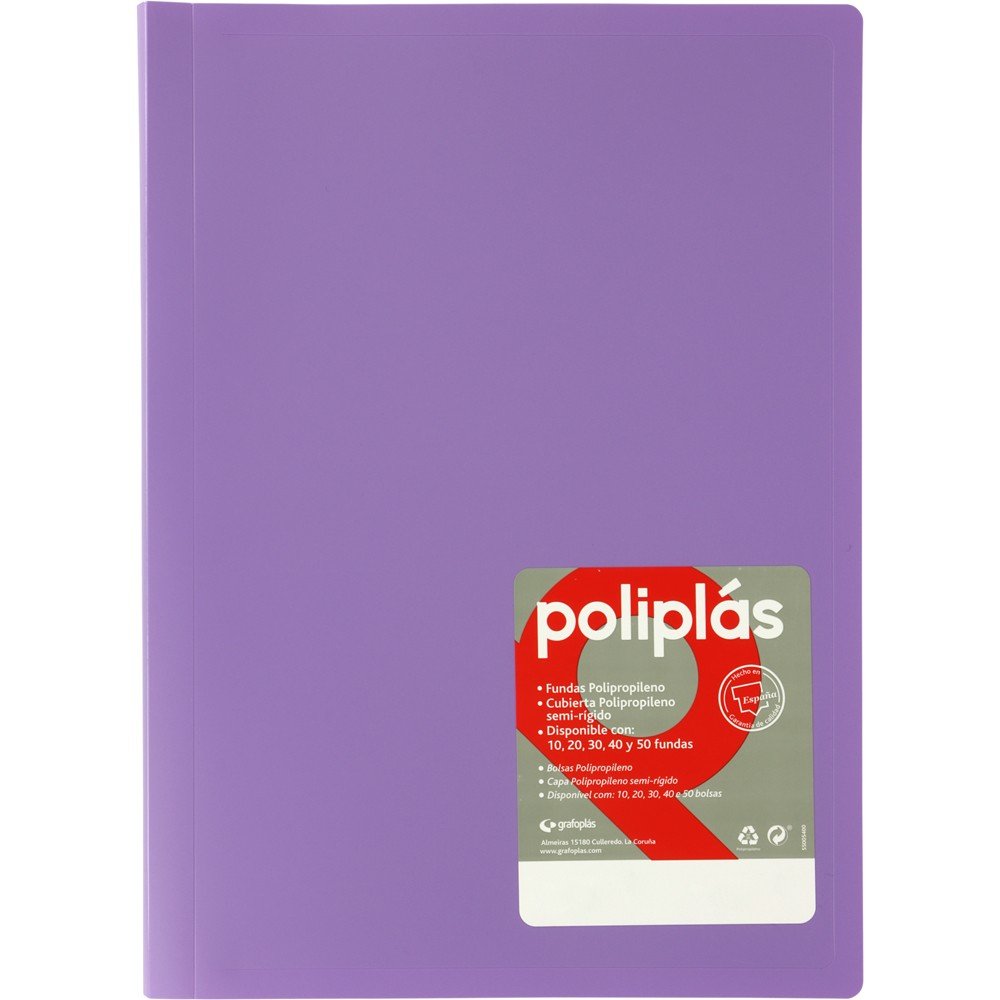 CARPETA POLIPLAS 50 FUNDAS DIN A4 LAVANDA | 1 UNIDADES | (GRAFOPLAS)
