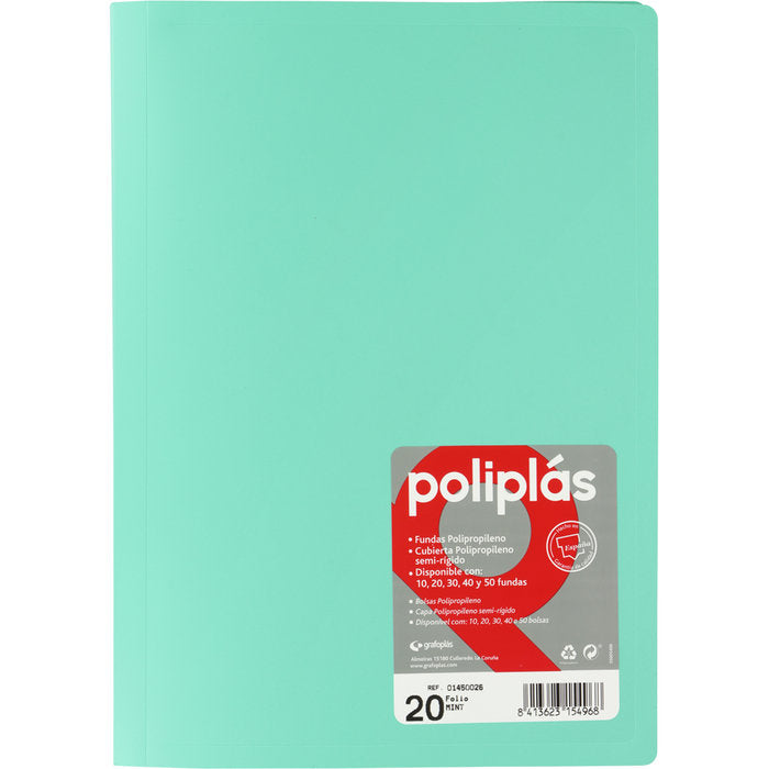 Carpeta Funda soldada verde agua GRAFOPLAS Pack 20 Imagen principal del producto