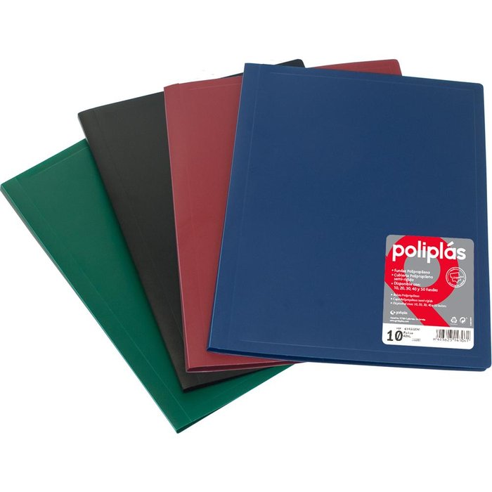 CARPETA POLIPLAS 30 FUNDAS FOLIO AZUL CIELO | 1 UNIDADES | (GRAFOPLAS)