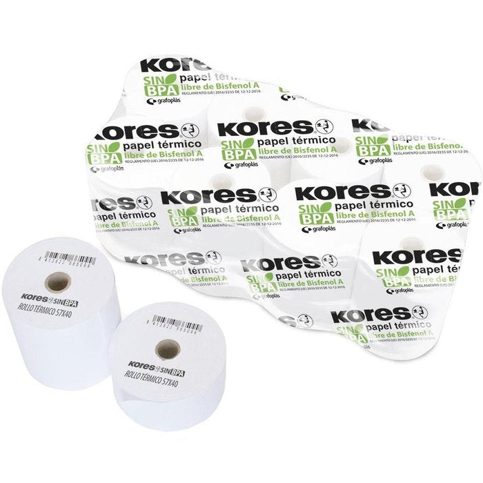 Rollo Papel Térmico 57x48x12 mm sin Bisfenol Kores 26,5 m Imagen principal del producto