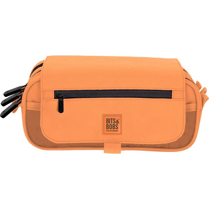 PORTATODO TRIPLE CON SOLAPA B&B FLUOR PASTEL NARANJA | GRAFOPLAS DISEÑO