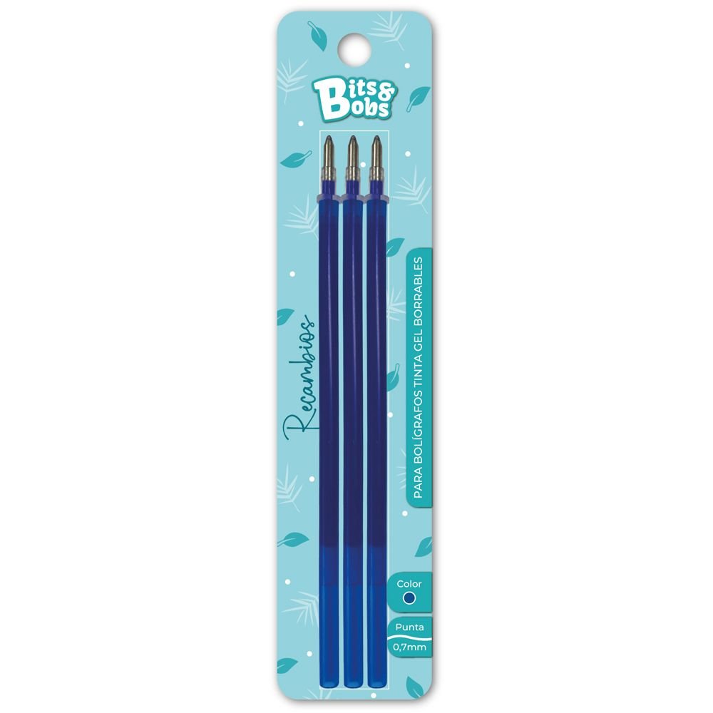 Blister 3 Recambios Gel Borrable 0,7 mm Azul Bits&bobs Imagen principal del producto