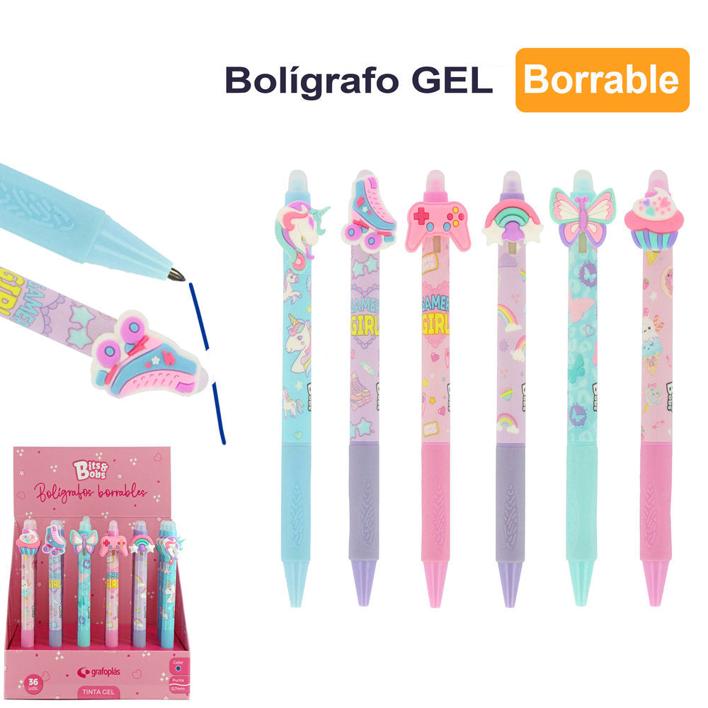 Expositor 36 Bolígrafos Gel Borrable Cute Surt Marca BITS&BOBS Imagen principal del producto