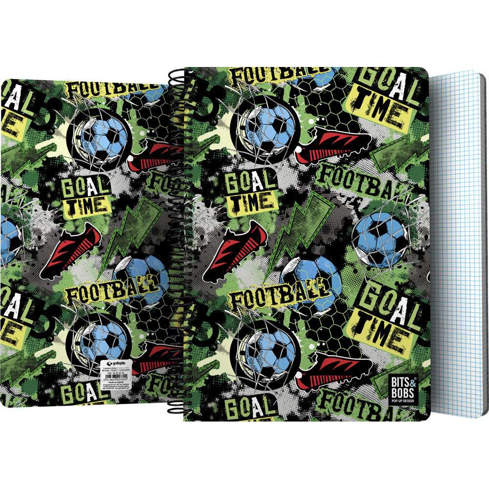 Cuaderno Folio 80H 90G Cuadros 4mm Goal Time Graftoplas Diseño