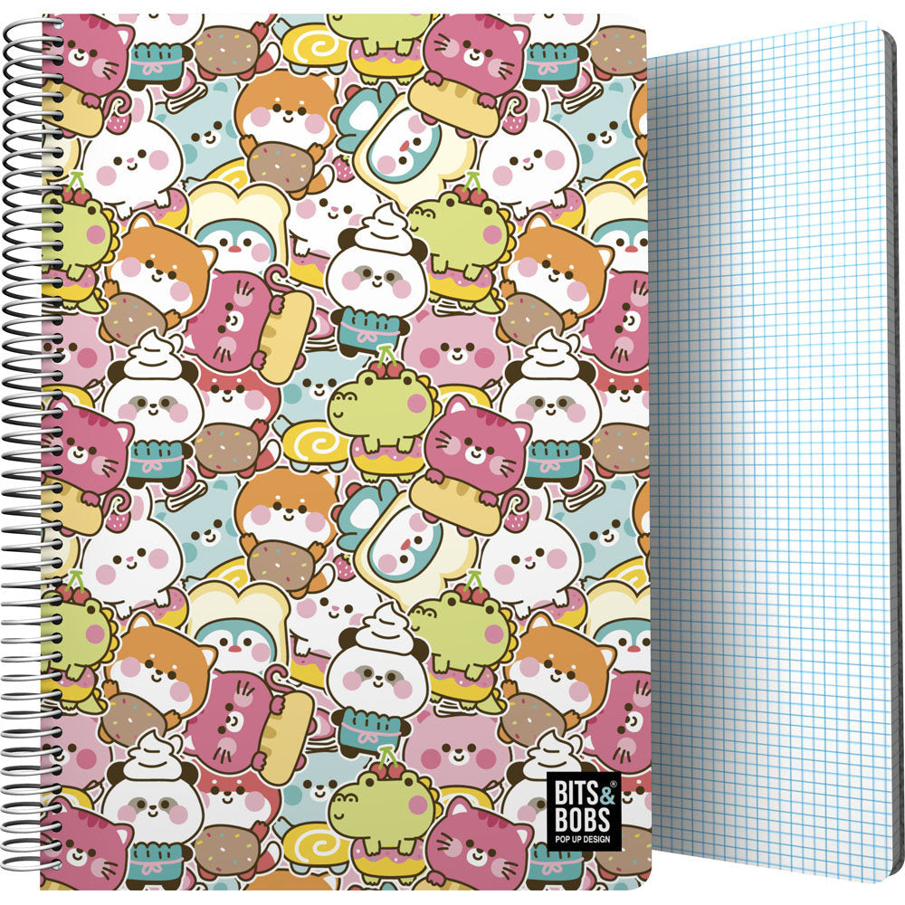 Cuaderno PP Folio 80H 90G Cuadro 4MM B&b Kawaii GRAFOPLAS DISEÑO