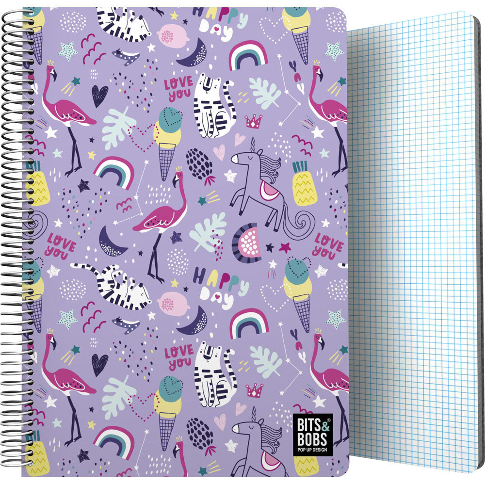 Cuaderno Folio 80H 90G Cuadro 4mm B&b Happy Marca GRAFOPLAS DISEÑO