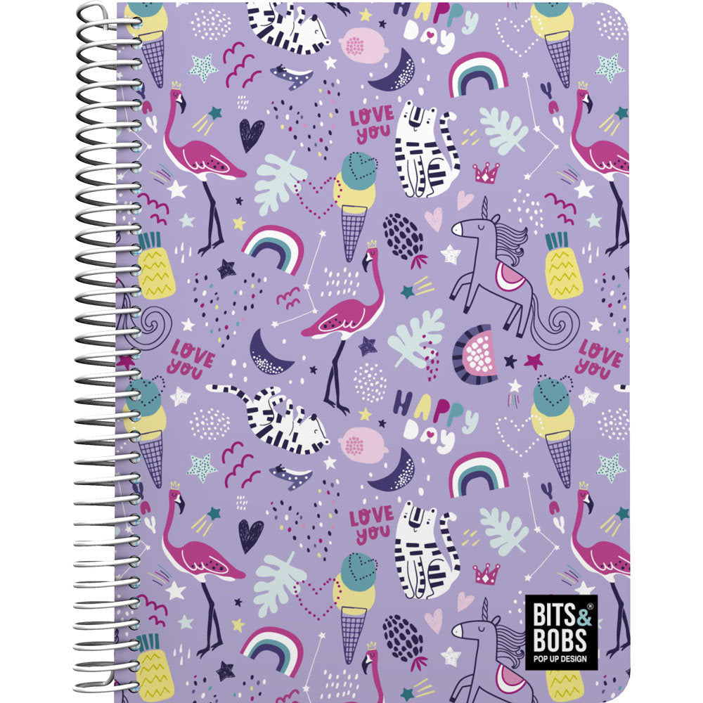 Cuaderno PP A5 80H 90G Cuadro 4mm B&b Happy 26 GRAFOPLAS DISEÑO
