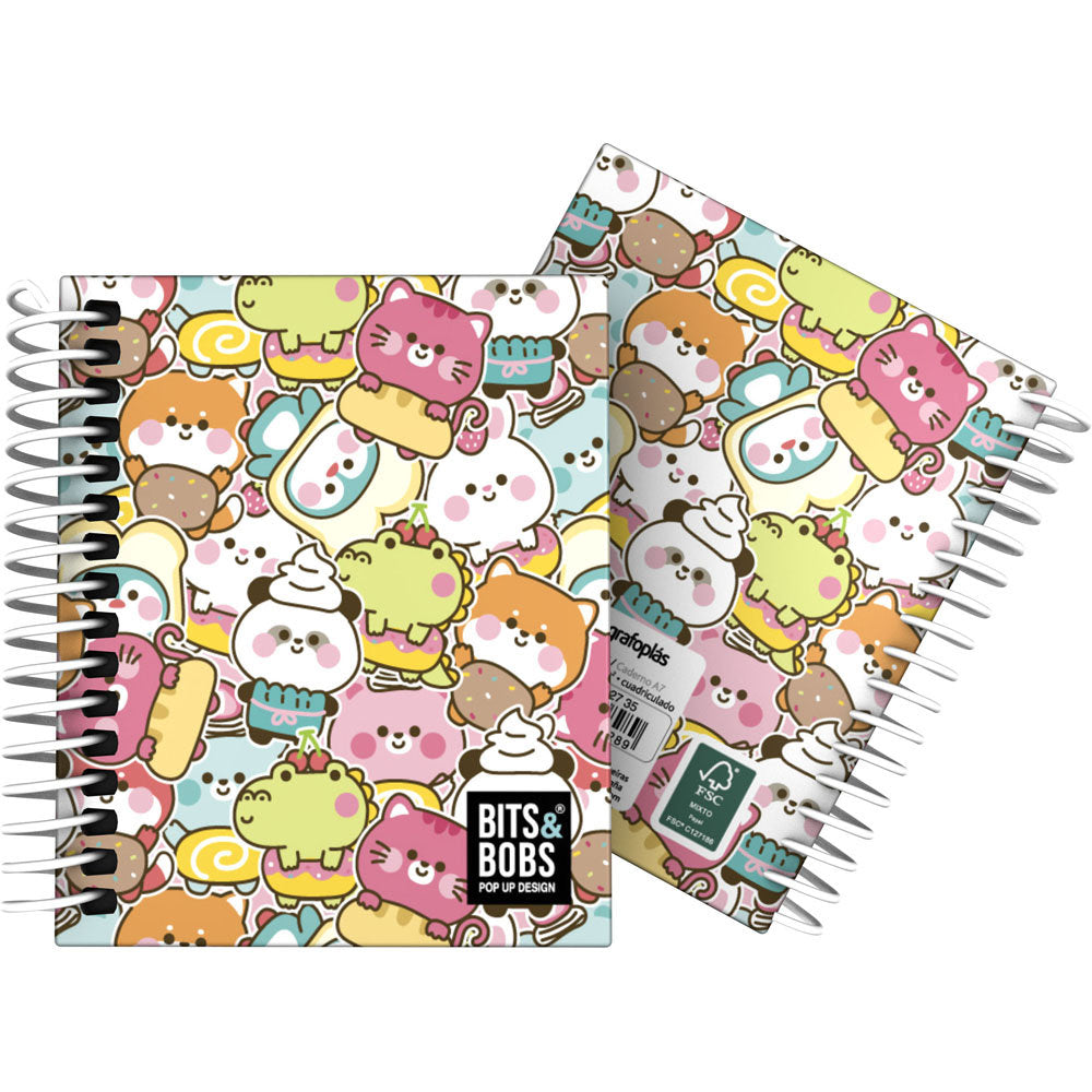 Cuaderno for A7 Cuadro 5mm B&b Kawaii 26