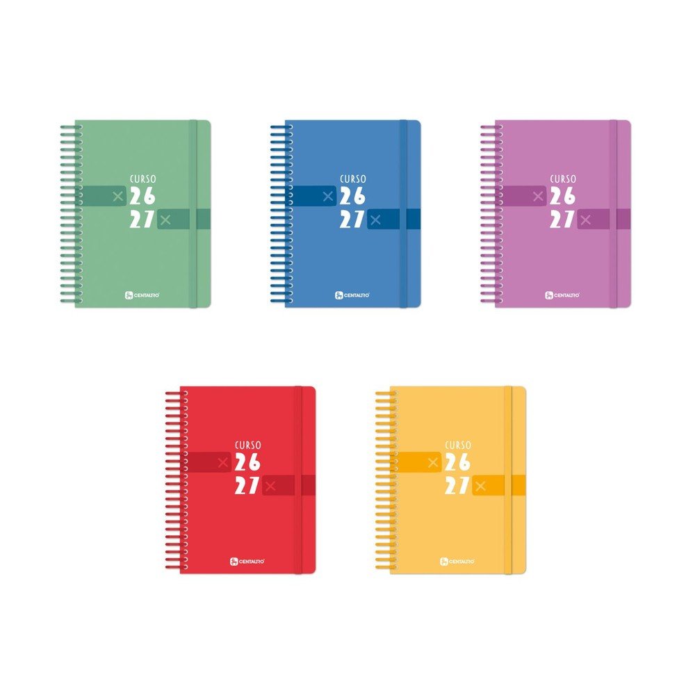 Pack 5 Agendas Escolares 26/27 A5 2 Días por Página GRAFOPLAS