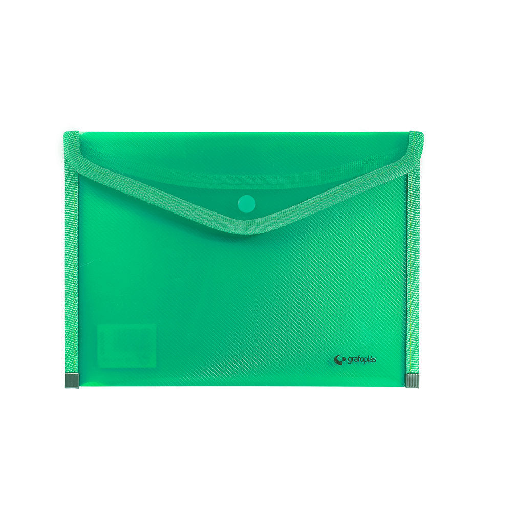 Sobres PP Rayado Folio Translucido Ribete Tela Verde GRAFOPLAS Imagen principal del producto