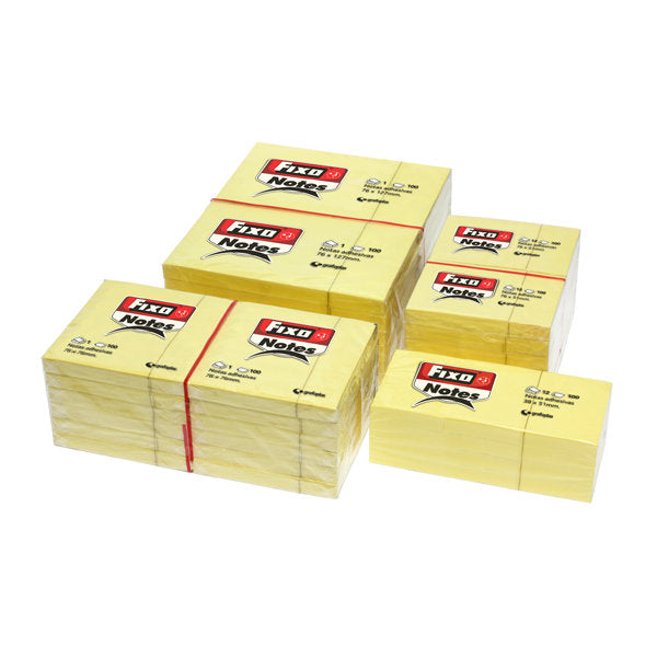 Pack 12 Tacos Notas Adhesivas 38x51mm Fixo Amarillo Imagen principal del producto