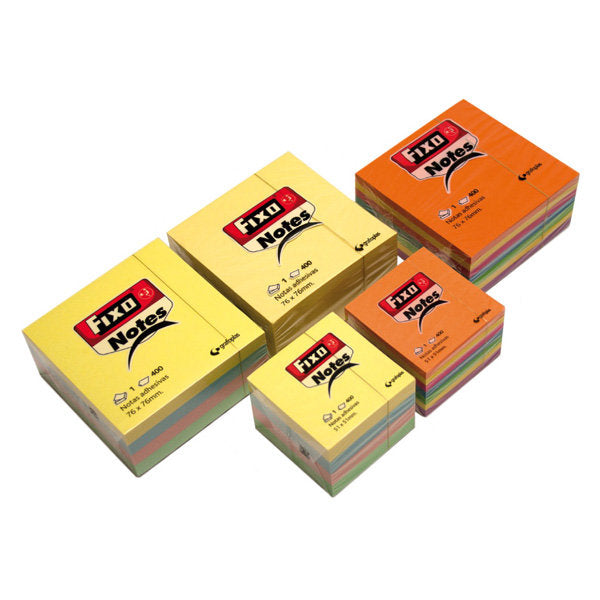 Cubo 400 Notas Adhesivas 76x76mm Fixo Colores Neon Imagen principal del producto