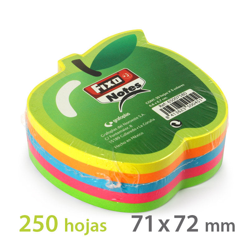 Bloc 250 Notas Adhesivas Manzana 76x76mm Colores Neon