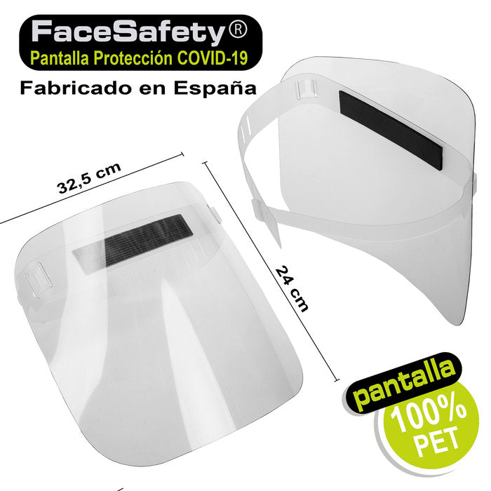 Pantalla de protección facial Facesafety 100% PET GRAFOPLAS