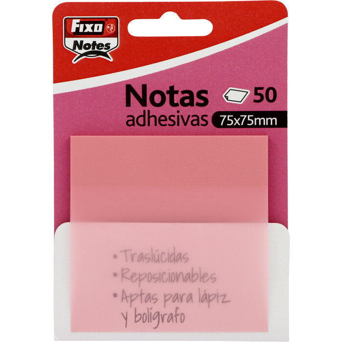 Bloc 50 Notas Adhesivas Translucidas 75x75 Rosa Pastel Imagen principal del producto