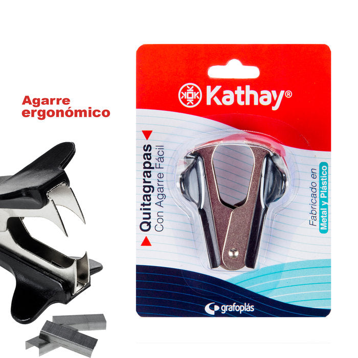 BLISTER QUITAGRAPAS NEGRO 60X40X37MM KATHAY | 12 UNIDADES | (GRAFOPLAS) Imagen principal del producto