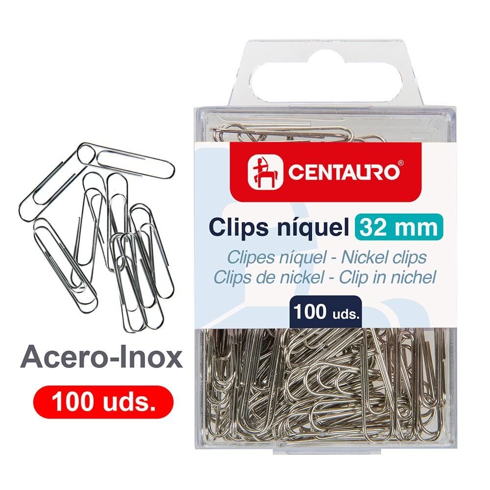 Caja 100 Clips Niquel 32 mm Unipapel Imagen principal del producto