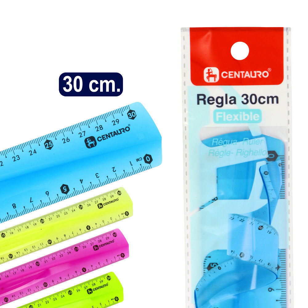 Regla flexible 30 cm Centauro colores surtidos Imagen principal del producto