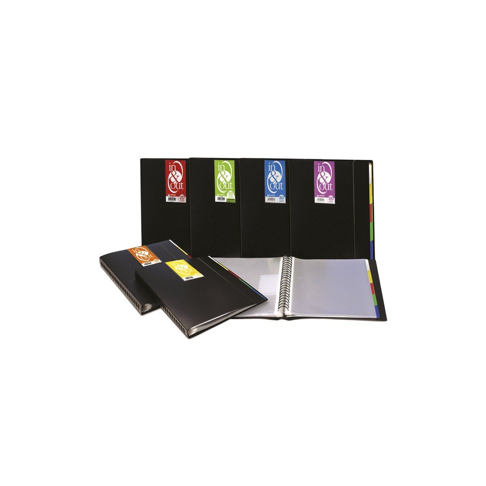 Carpeta 30 fundas extraibles a4 "in & out" color negro grafoplas