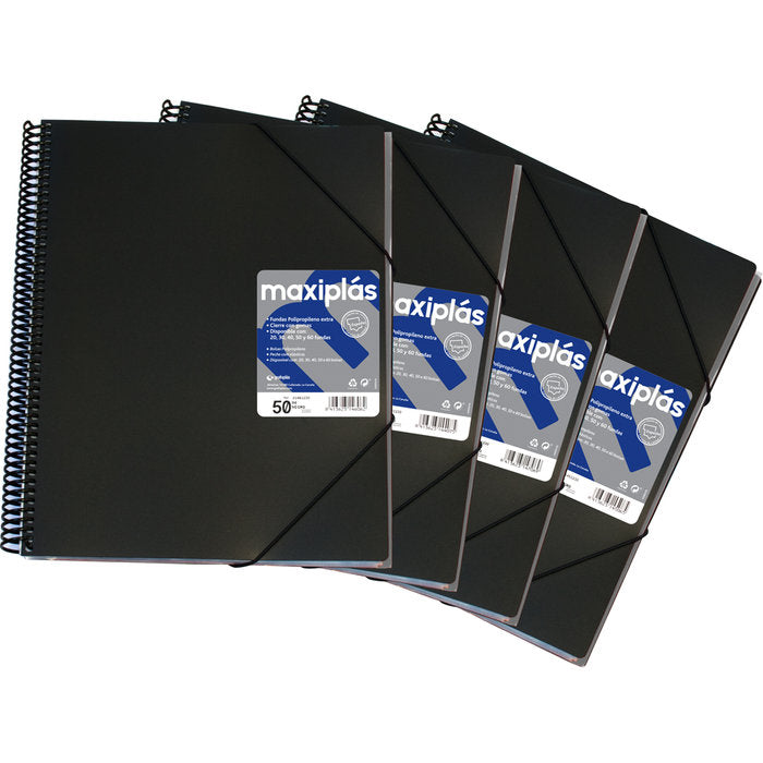Carpeta 60 Fundas Maxiplas Negra GRAFOPLAS