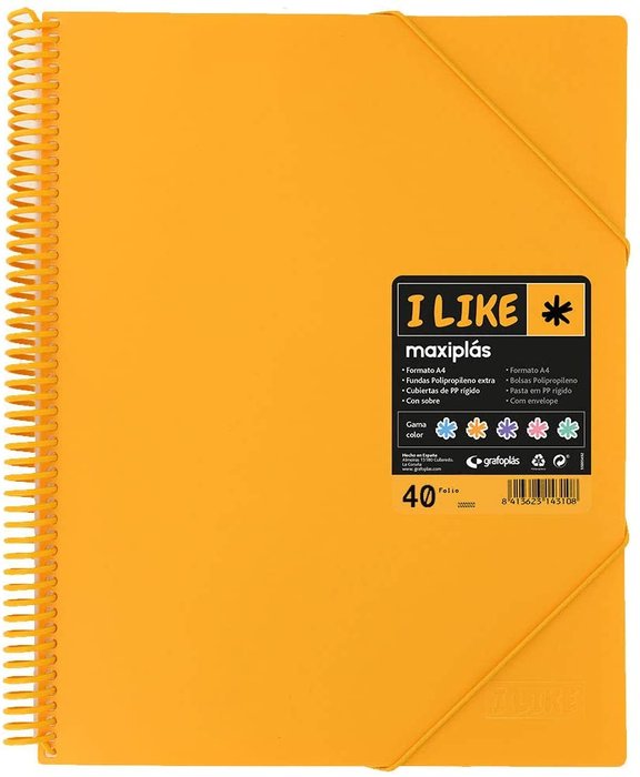 CARPETA 40 FUNDAS MAXIPLAS LIKE MANDARINA | 1 UNIDADES | (GRAFOPLAS) Imagen principal del producto