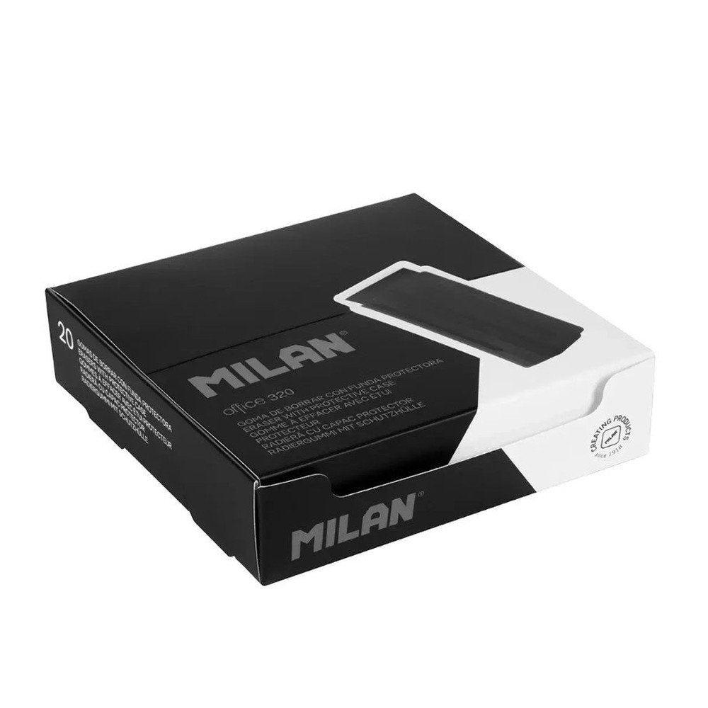 Gomas de borrar C/20 Nata Negra Milan Funda Office Shadow Imagen principal del producto