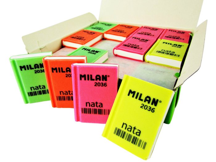 Caja 36 Gomas Nata Milan Forma Libro Colores Surtidos Imagen principal del producto