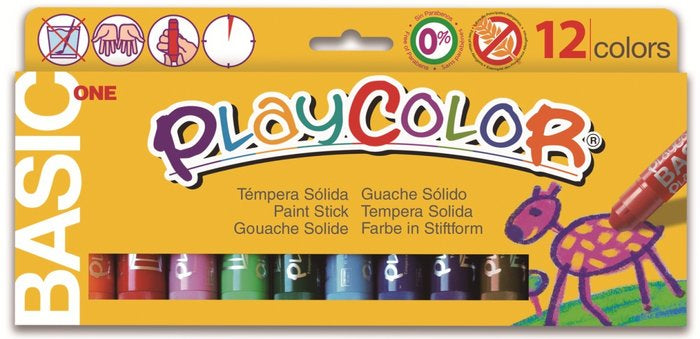 TEMPERA SOLIDA BASIC ONE ESTUCHE 12 COLORES SURTIDOS | 1 UNIDADES | (INSTANT)