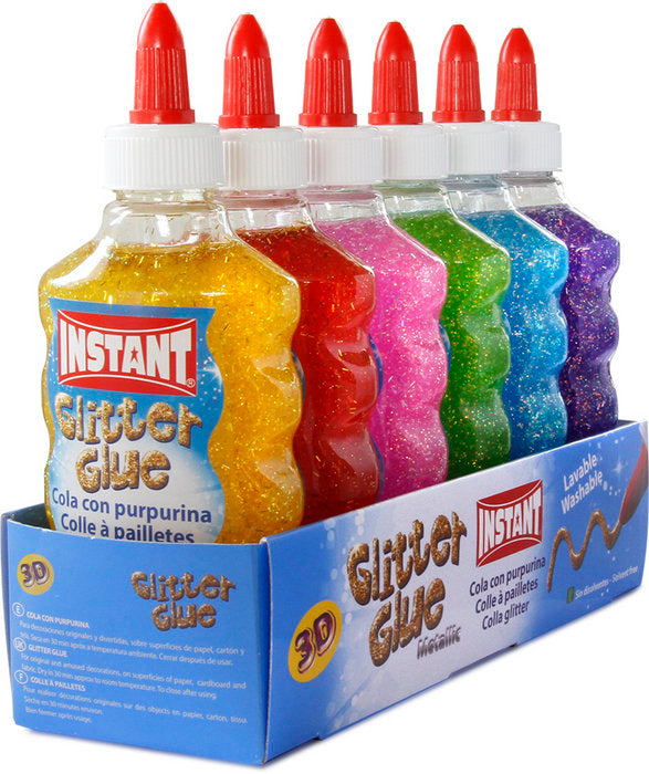 Pack 6 colores de cola con purpurina instantánea 180 ml Imagen principal del producto