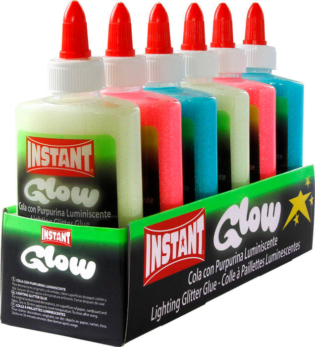 COLA CON PURPURINA LUMINISCENTE INSTANT GLOW 147ML EXP 6 UD | 6 UNIDADES | (INSTANT)