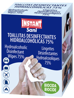 Toallitas desinfectantes hidroalcohólicas INSTANT pack 50 unidades Imagen principal del producto