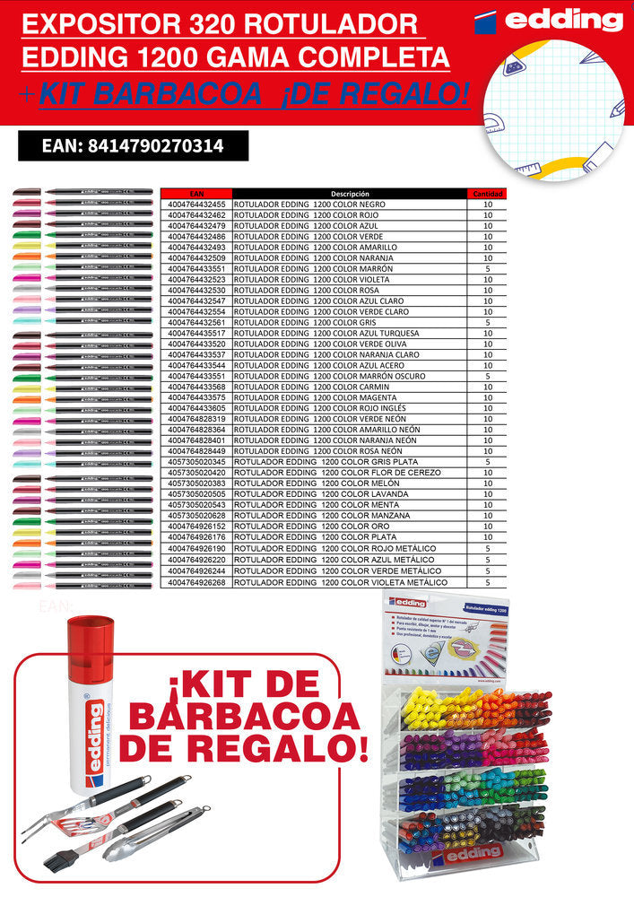 Exp 320 Edding 1200 Colores Surtidos
