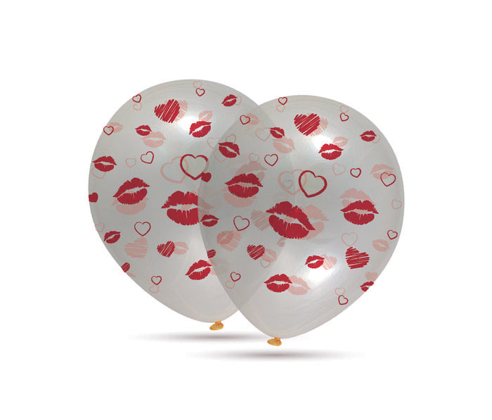 GLOBOS TRANSPARENTE 30 CM Ø BOLSA-SOLAPA 10 UNIDADES BESOS | GRAN FESTIVAL ,S,A, | ENVASE 12 UDS. UNIDAD | 8421332506626