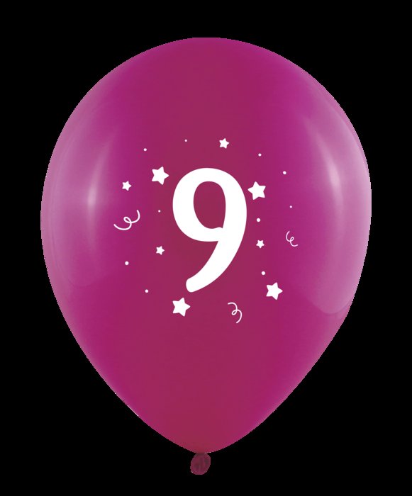 GLOBOS 30 CM Ø BOLSA-SOLAPA 10 UNIDADES SURTIDO NUMERO 9 | GRAN FESTIVAL ,S,A, | 1 UNIDAD | 8421332506893