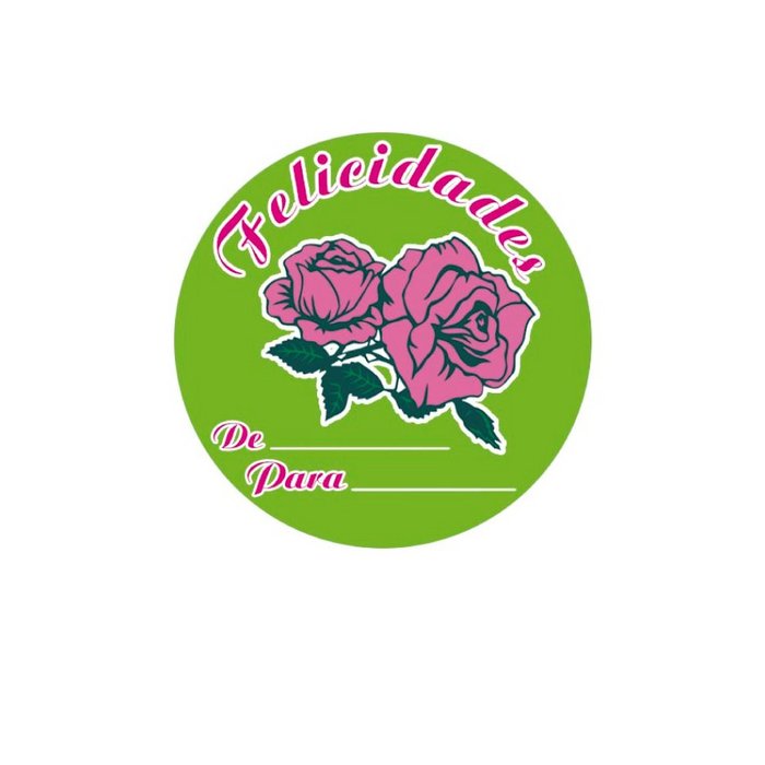 ETIQUETAS FELICIDADES ROSA ROLLO 250 UNIDADES | 1 UNIDADES | (ARGUVAL, S,L,) Imagen principal del producto