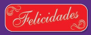 Etiqueta Adhesiva Felicidades Fondo Rojo Rollo 250U ARGUVAL