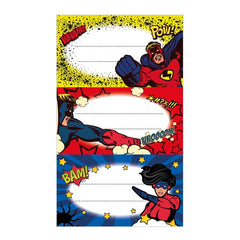 ETIQUETAS ESCOLARES SUPER HEROE BLISTER 9 UNIDADES SURTIDAS | ARGUVAL, S,L, | ENVASE 10 UDS. UNIDAD | 8421363448162