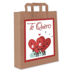 BOLSAS GRANDES PAPEL KRAFT 37X32X12CM CORAZONES TE QUIERO | ARGUVAL, S,L, | 1 UNIDAD | 8421363465800