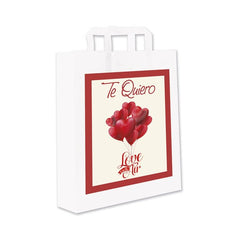 BOLSA REGALO PAPEL 34X25X9CM BLANCA GLOBOS TE QUIERO | ARGUVAL, S,L, | 1 UNIDAD | 8421363465824