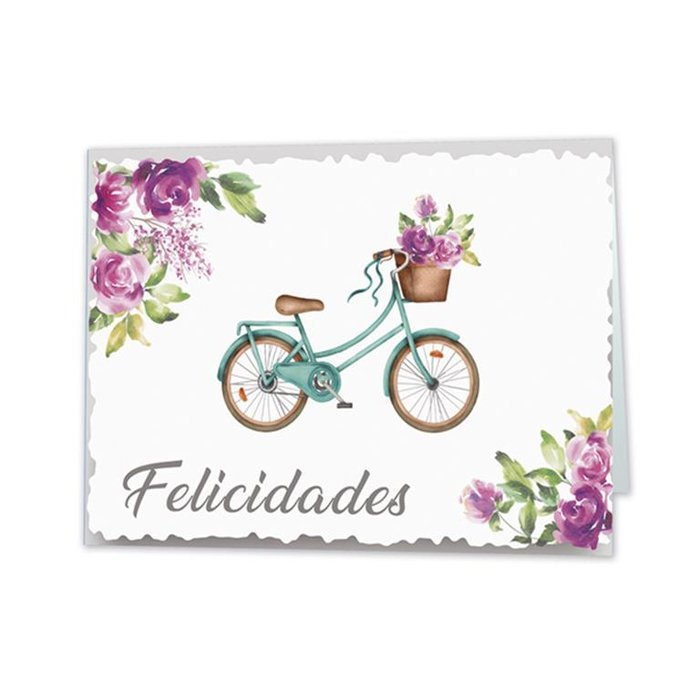 MINI CARD BICICLETA FELICIDADES | ARGUVAL, S,L, | ENVASE 25 UDS. UNIDAD | 8421363467040