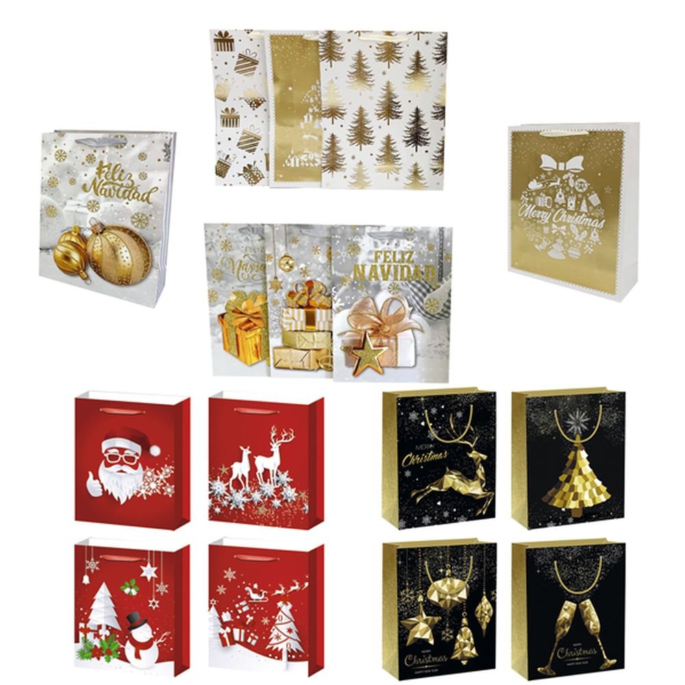 BOLSA GRANDE NAVIDAD LUXE SURTIDA 30X12X40 | ARGUVAL NAVIDAD | ENVASE 12 UDS. UNIDAD | 8421363472549 Imagen principal del producto